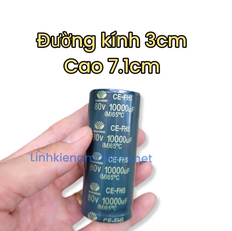 Tụ Lọc Nguồn Đẩy B3 80v 10.000 uF 3x7 cm