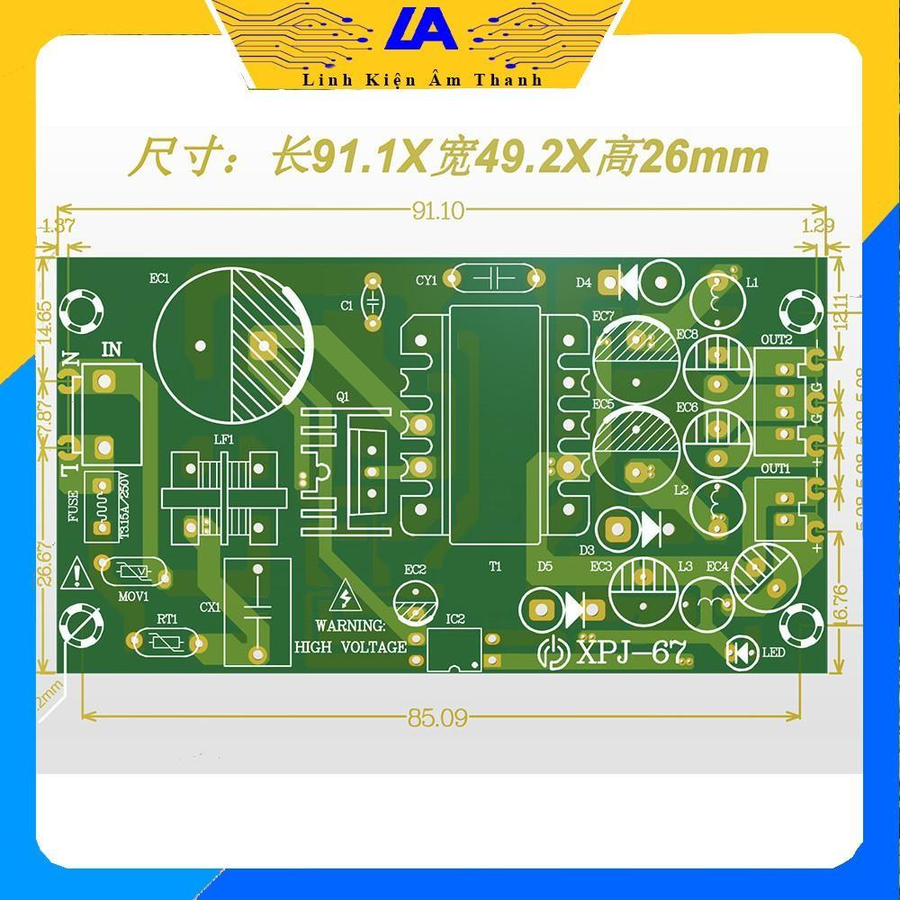 Mạch Nguồn Xung 220V Xuống +-12v và 5v Cho Vang Số, Vang Cơ, Lọc Tiếng 3A - Ảnh 2