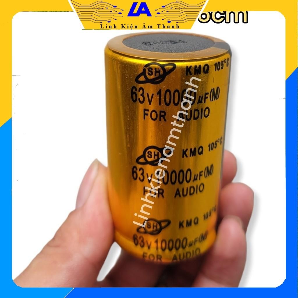 Tụ 63v 10000uF Tụ 80v 10000uF Tụ Lọc Nguồn Ampli Màu Vàng S35 - Ảnh 4