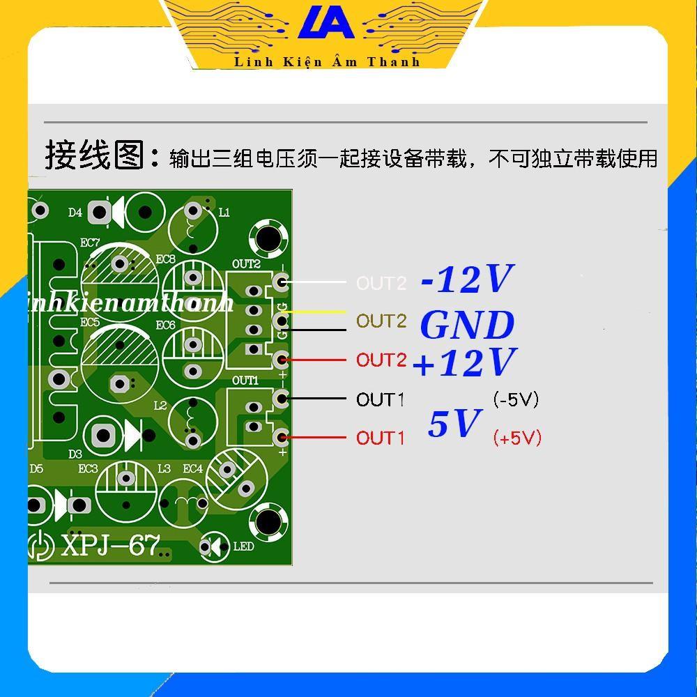 Mạch Nguồn Xung 220V Xuống +-12v và 5v Cho Vang Số, Vang Cơ, Lọc Tiếng 3A - Ảnh 7